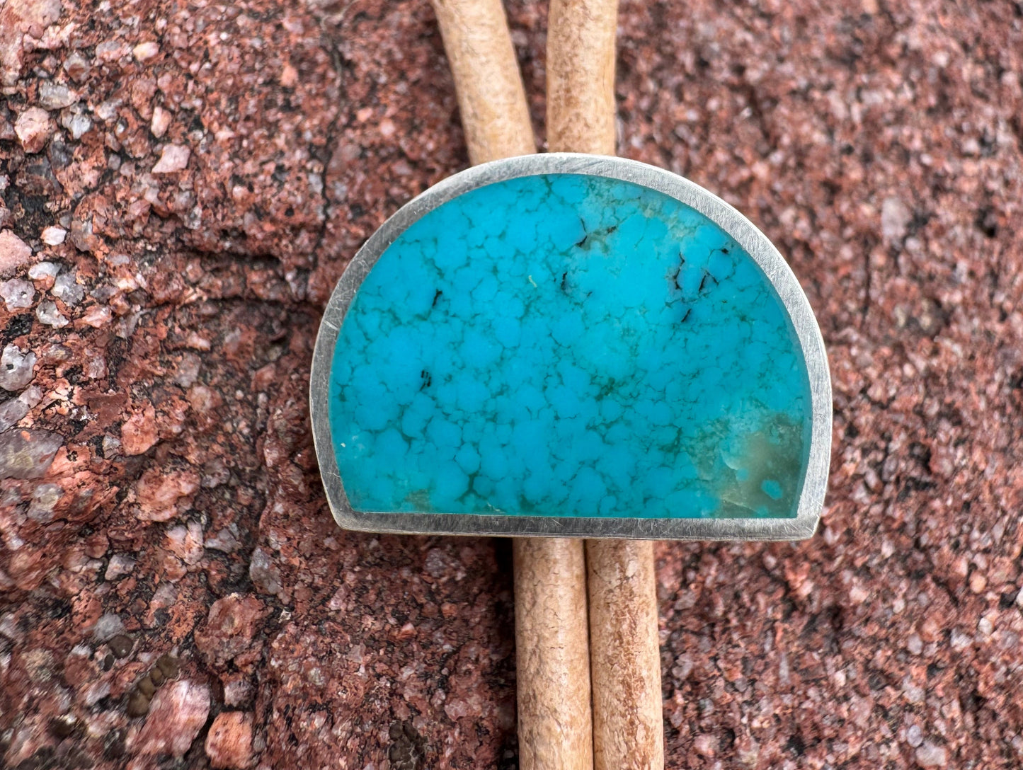 Petite Bolo Tie | Silver | Kingman Turquoise