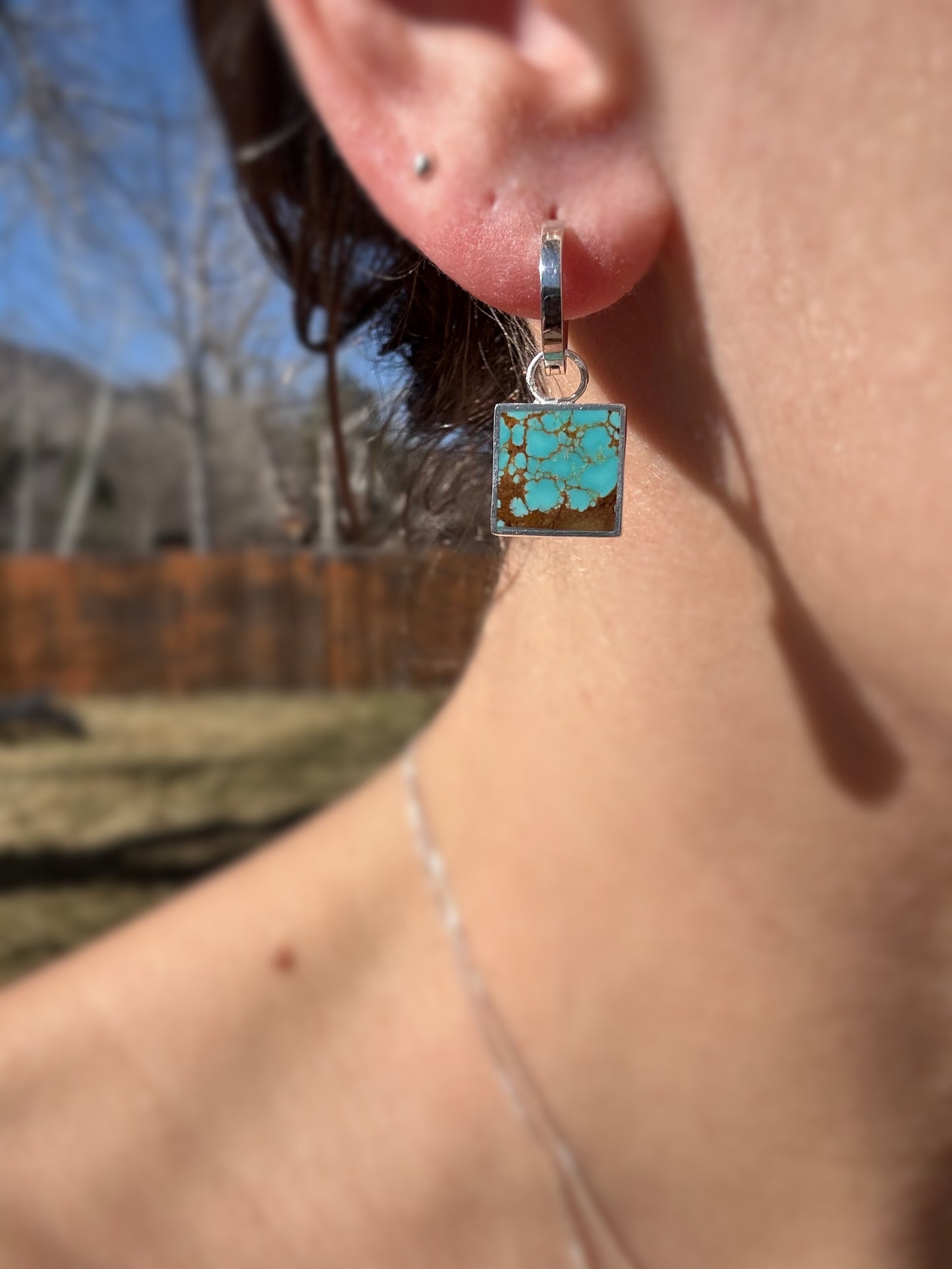 Mesa Earrings | Silver | Number 8 Turquoise