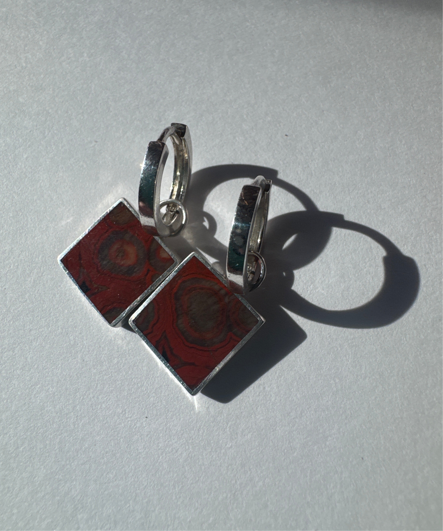 Mesa Earrings - California Morgan Hill Poppy Jasper
