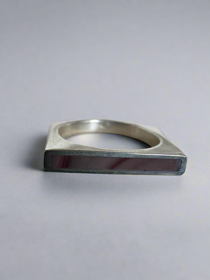 Narrow Signet Ring | Silver | Mescalero Jasper | Size 8