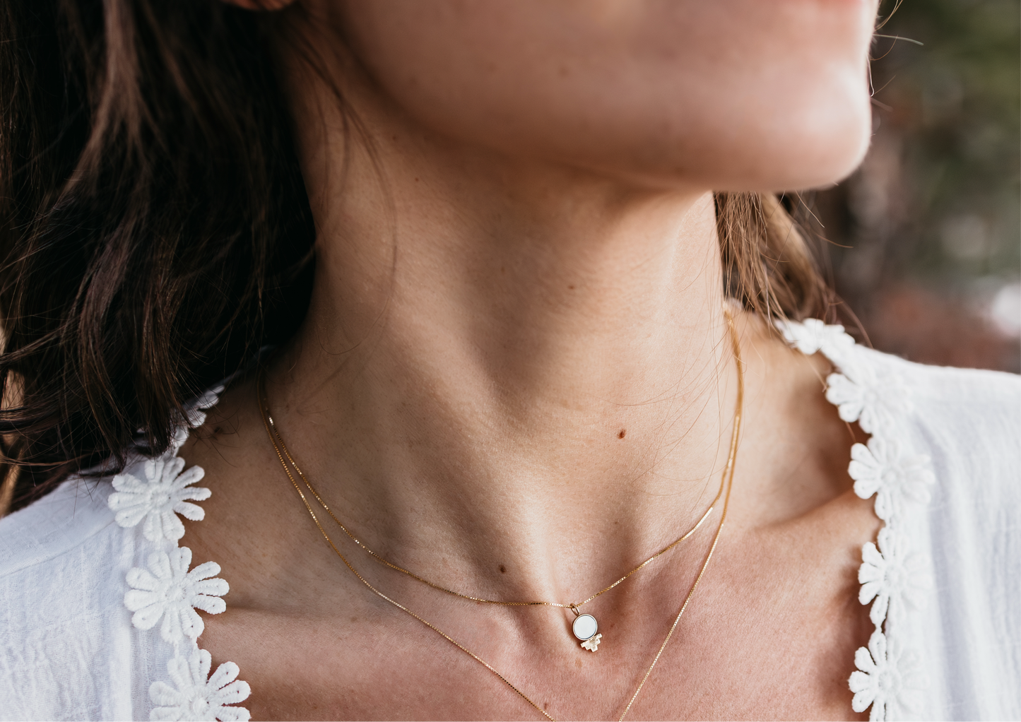 Celestial Necklace | 14k Gold |Mother of Pearl