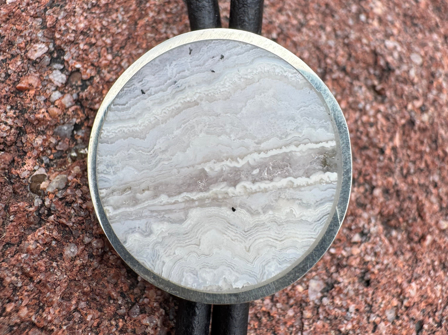 Petite Bolo Tie | Silver | Sowbelly Agate