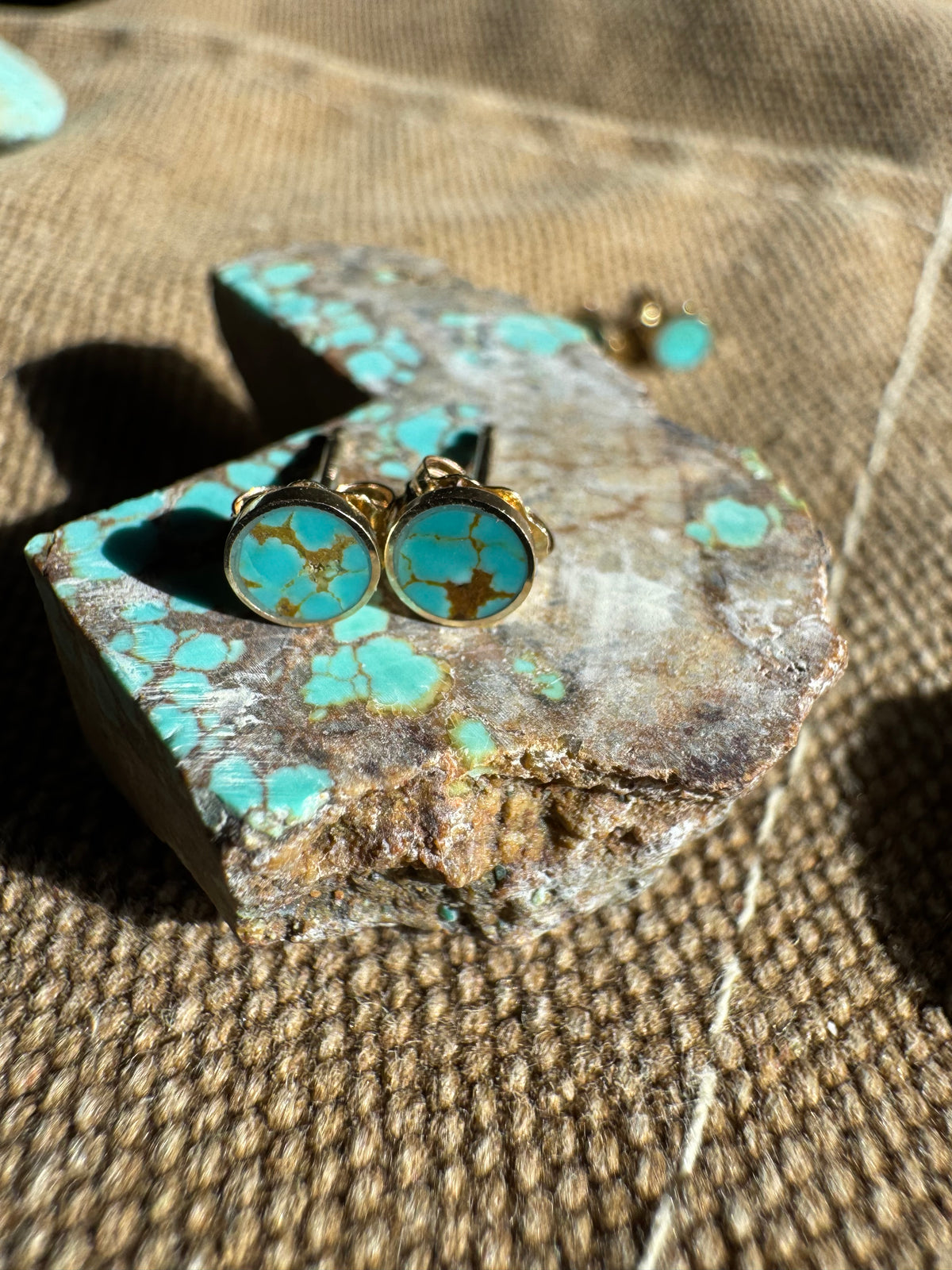 Eclipse Mini Studs | 10k Gold |Turquoise