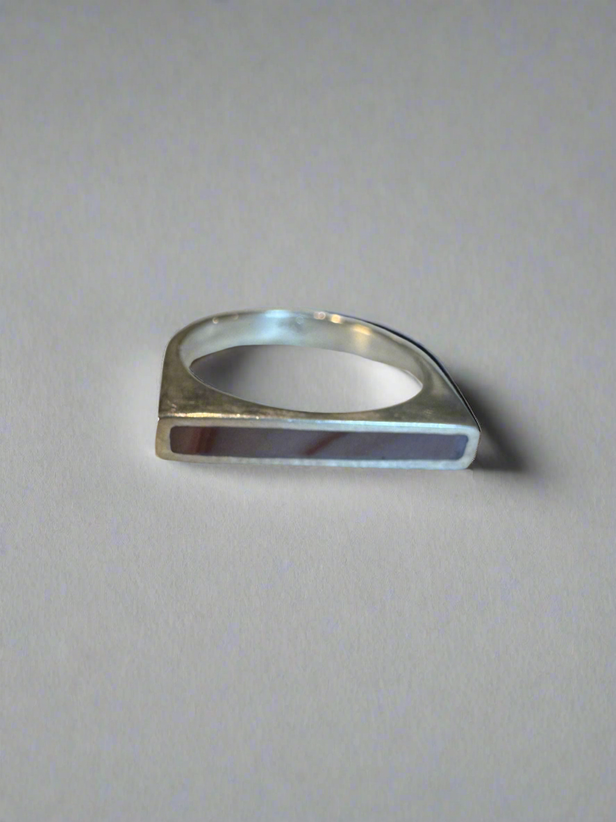 Narrow Signet Ring | Silver | Mescalero Jasper | Size 8