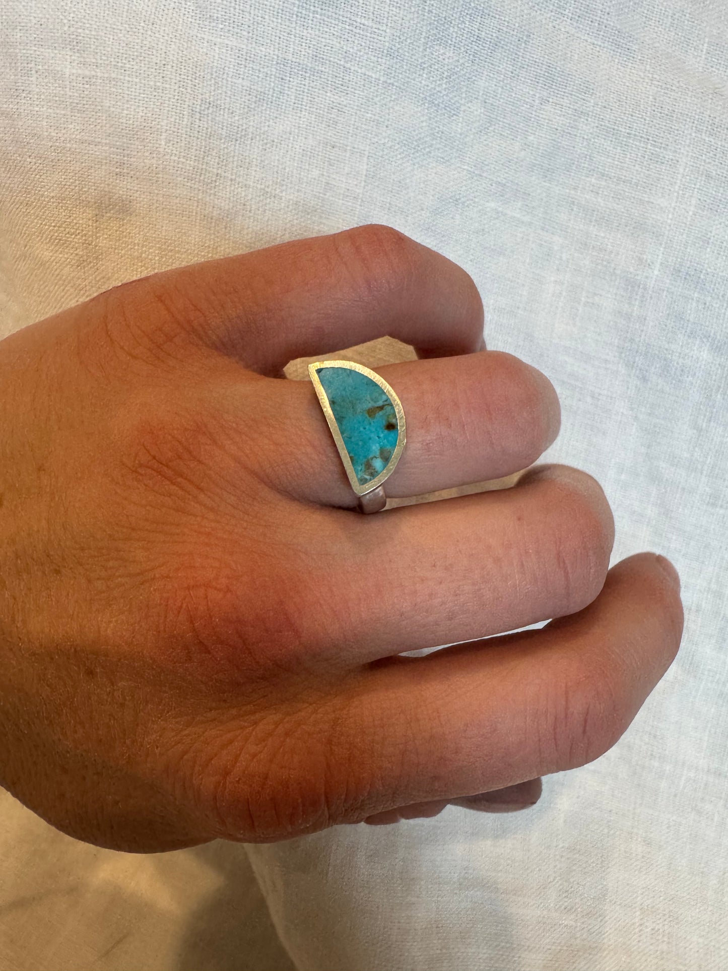 Arc Ring | Silver | Kingman Turquoise | Made to Order