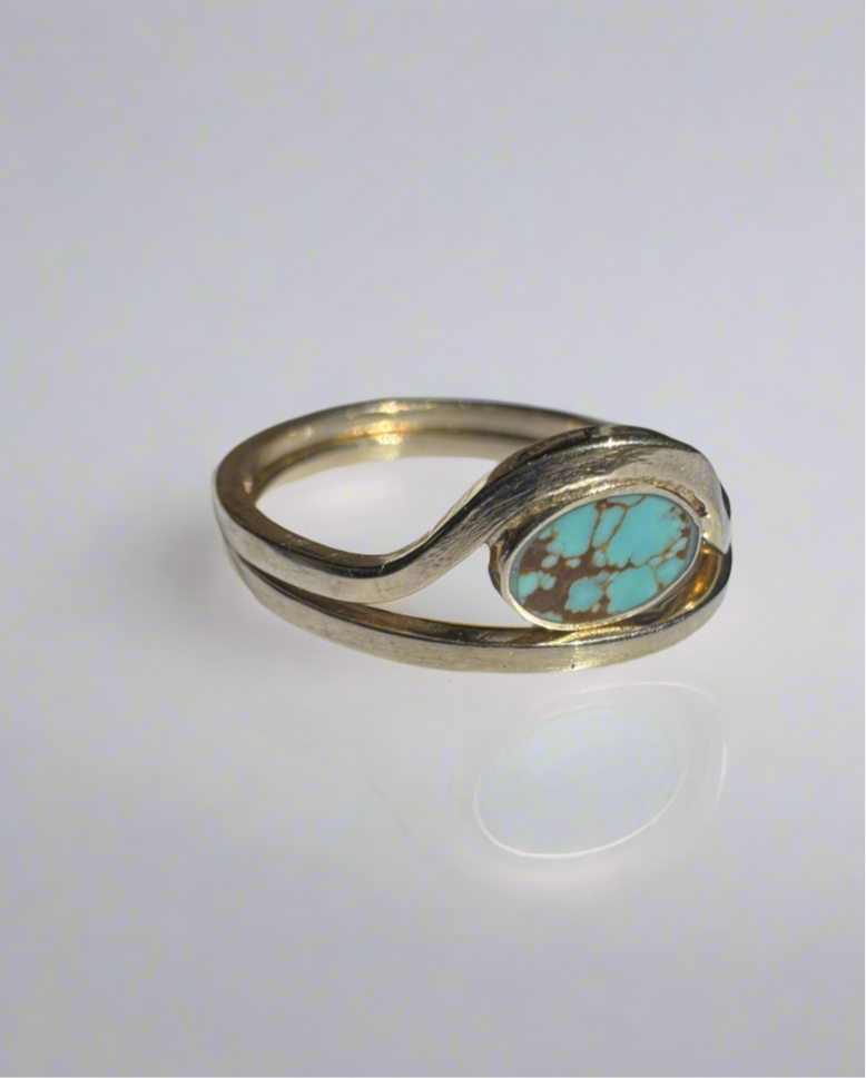 Arroyo Ring | 14k Gold | Number 8 Turquoise | Made to Order