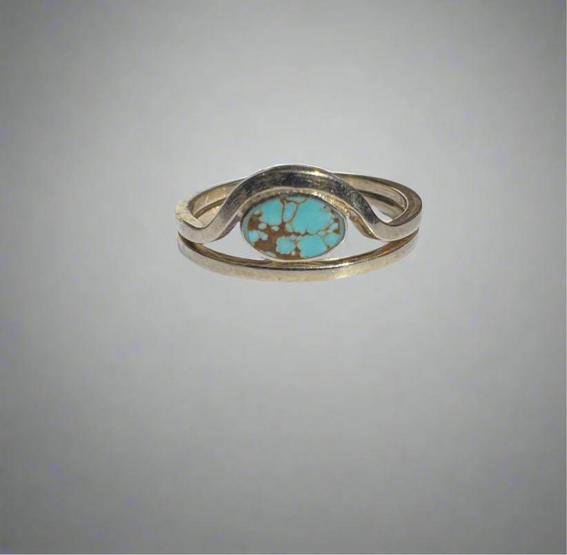 Arroyo Ring | 14k Gold | Number 8 Turquoise | Made to Order