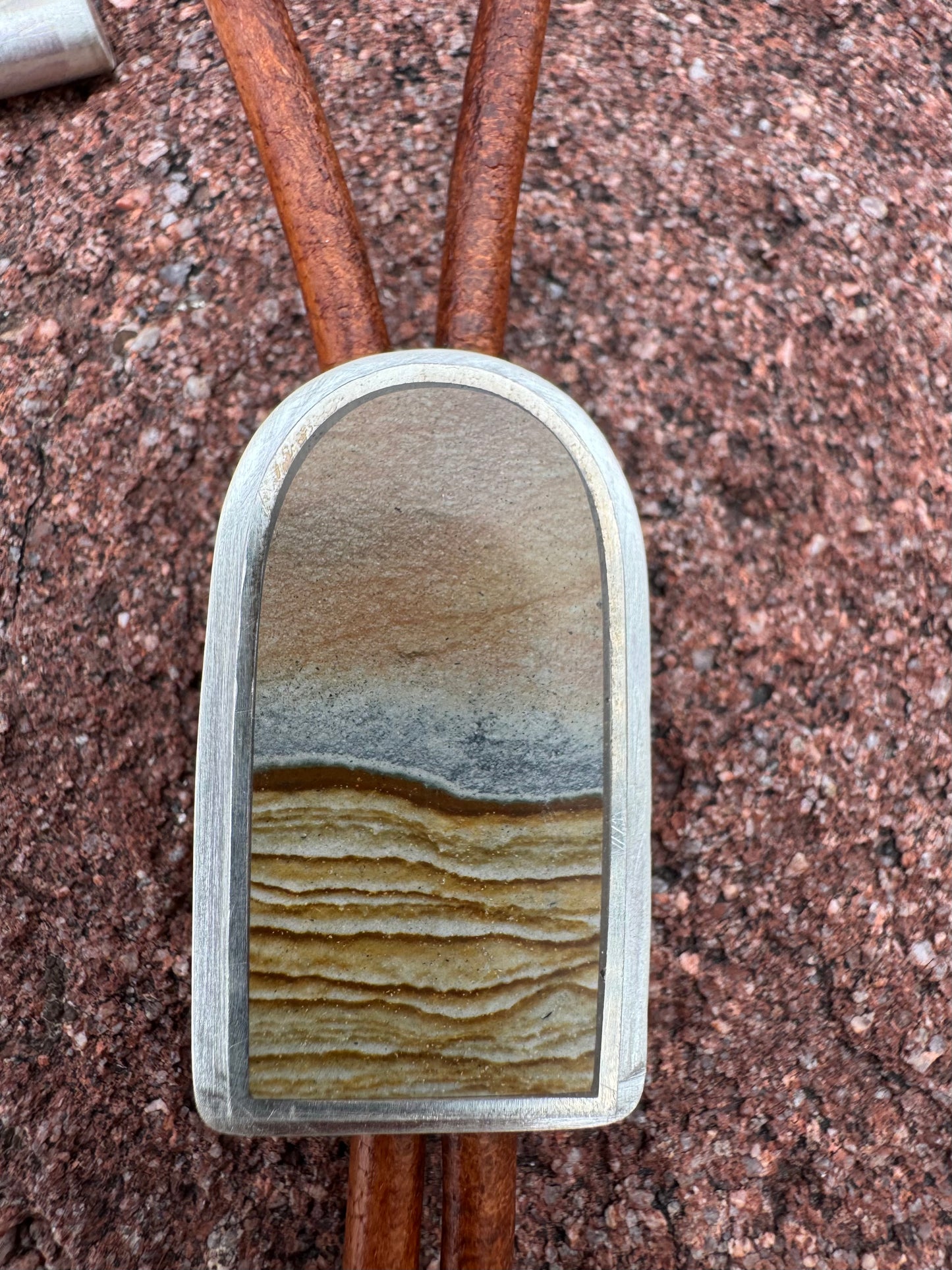Bolo Tie | Silver | Picture Jasper