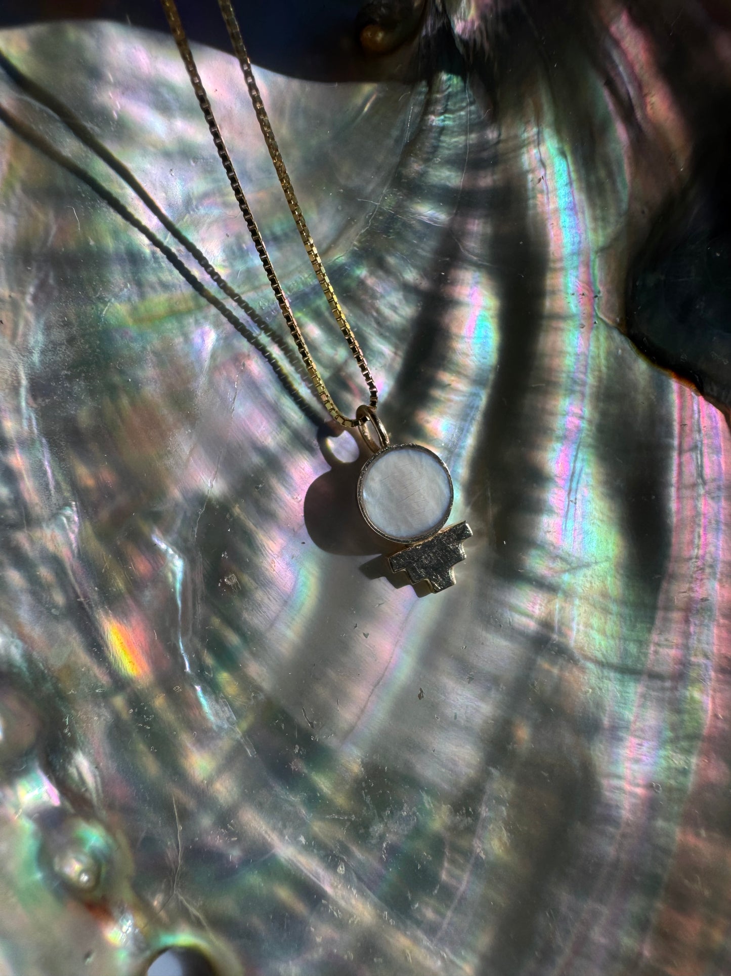 Celestial Necklace | 14k Gold |Mother of Pearl