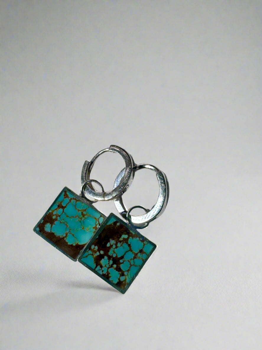 Mesa Earrings | Silver | Number 8 Turquoise
