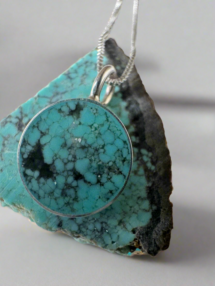 Eclipse Necklace | Silver | Number 8 Turquoise