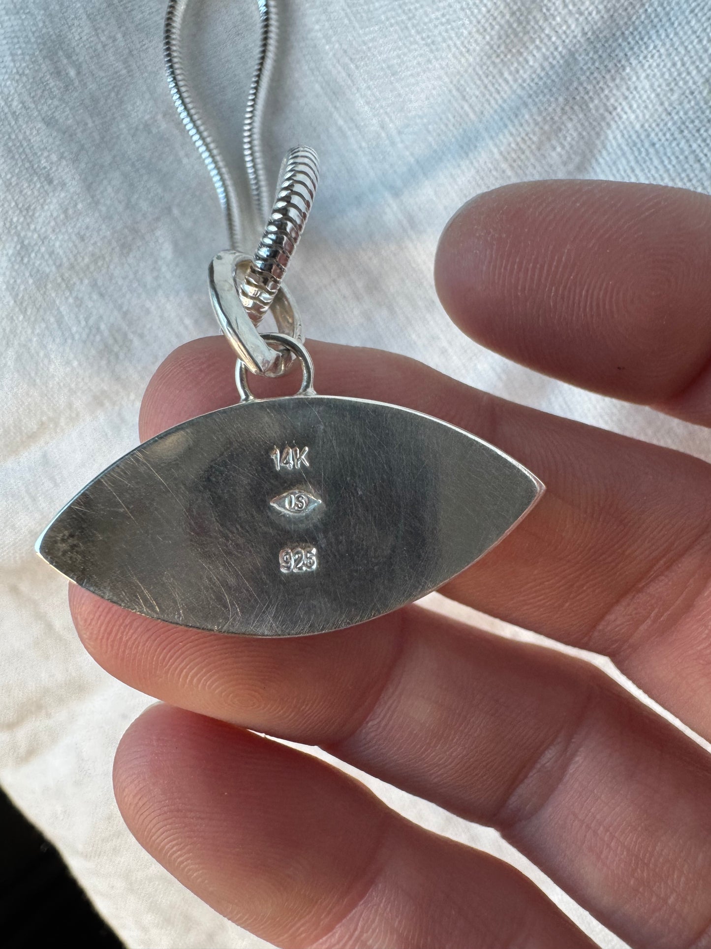 Ojo Necklace | Silver & 14k Gold | Turquoise & MT Sapphire