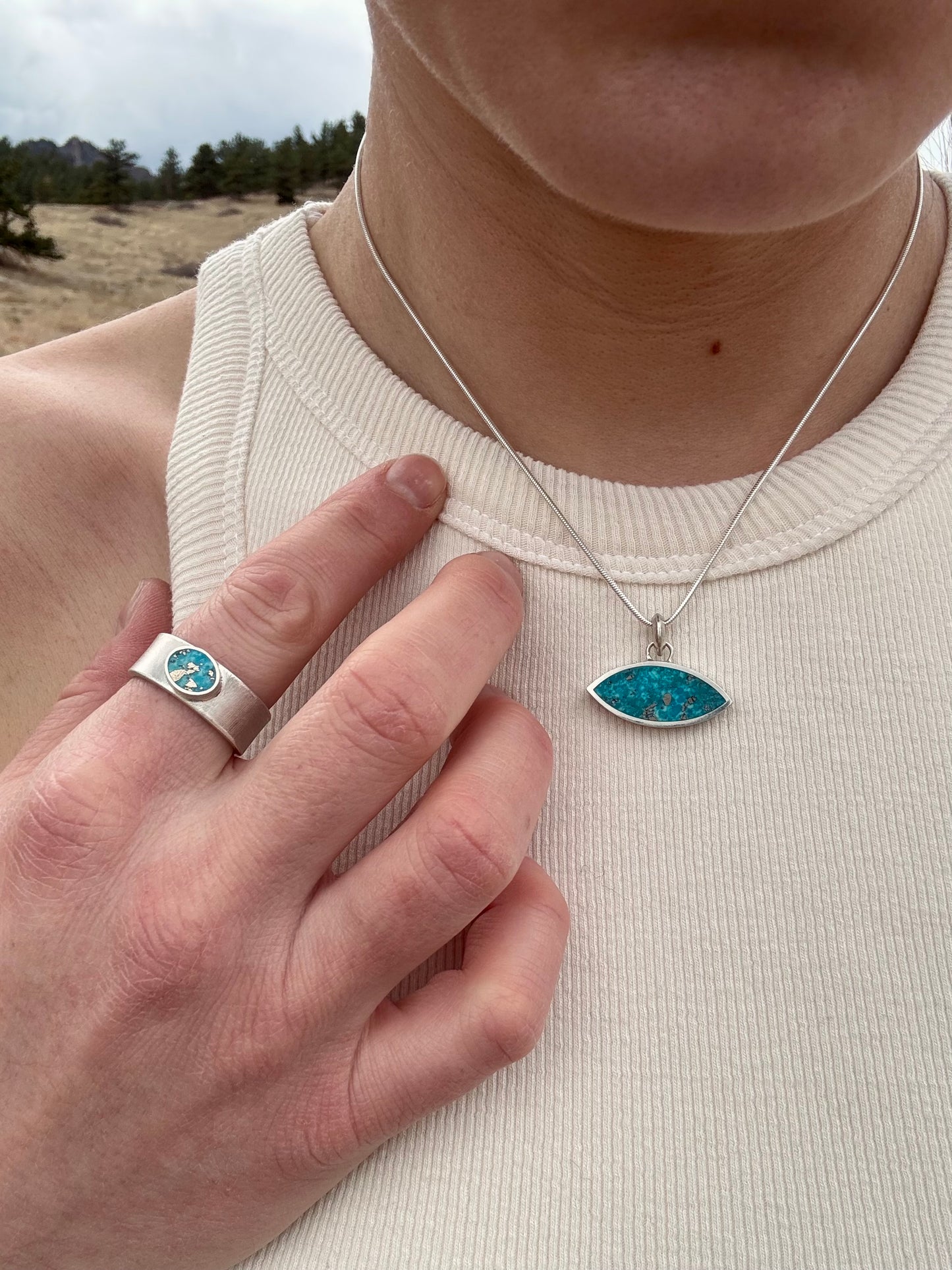 Desert Ring | Silver | Ithaca Peak Turquoise | Size 9.25