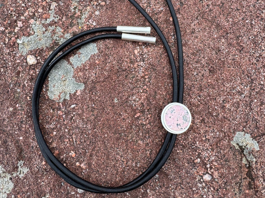 Bolo Tie | Silver | Rhodonite