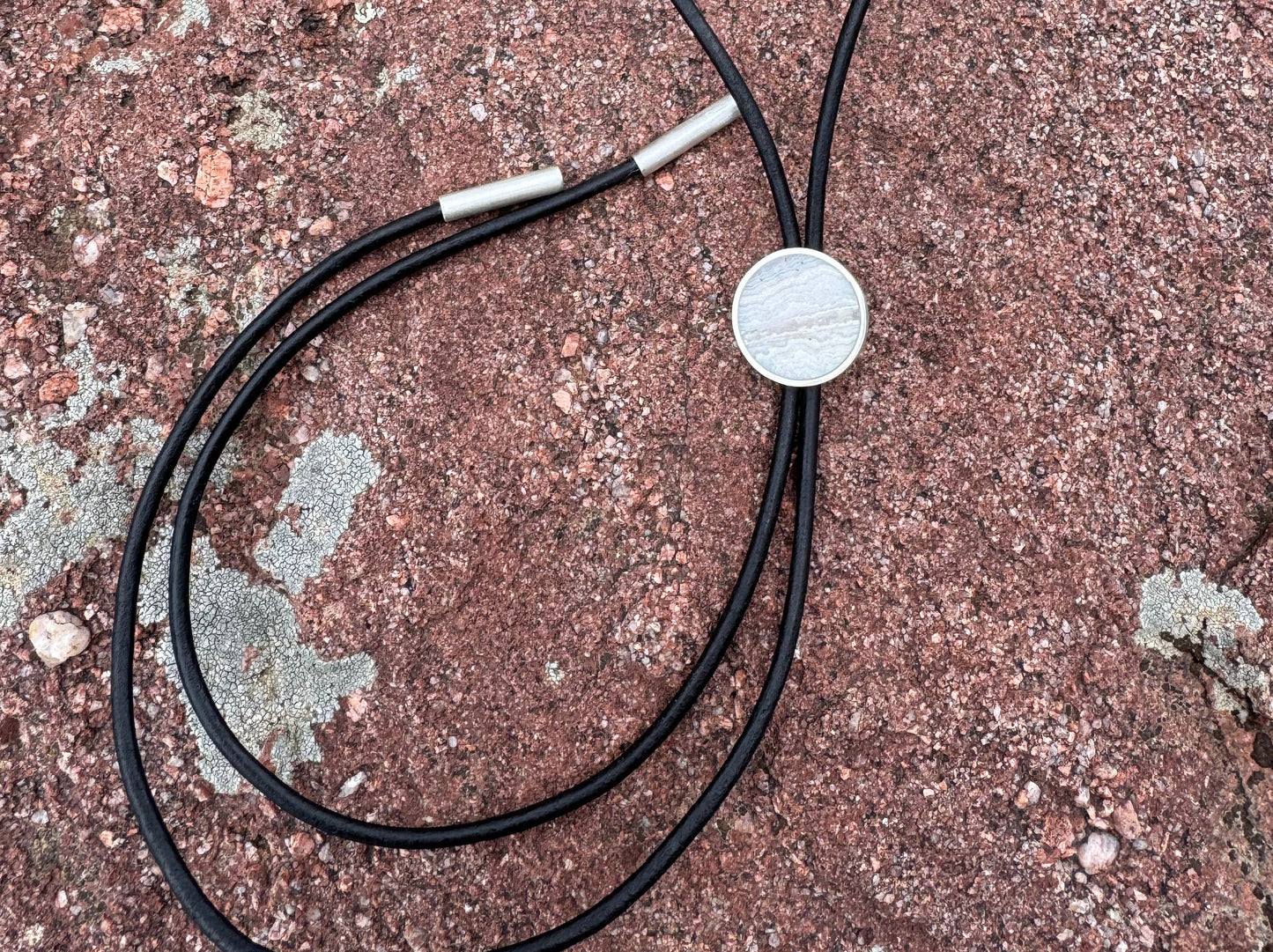 Petite Bolo Tie | Silver | Sowbelly Agate