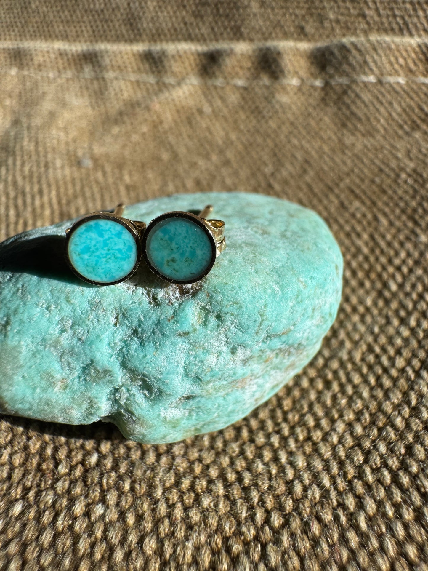 Eclipse Mini Studs | 10k Gold |Turquoise