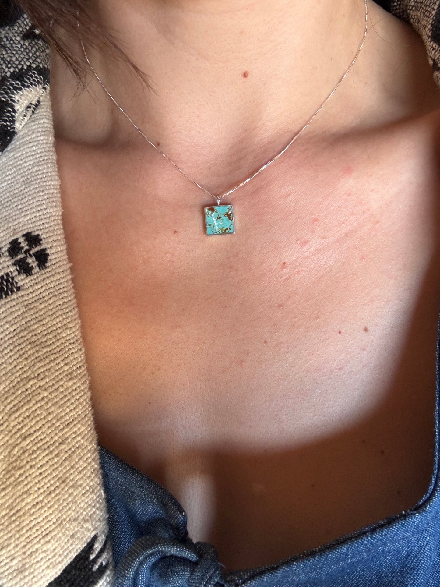 Mesa Necklace |Silver | Number 8 Turquoise