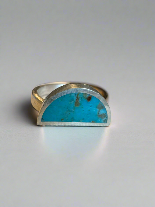 Arc Ring | Silver | Kingman Turquoise | Made to Order