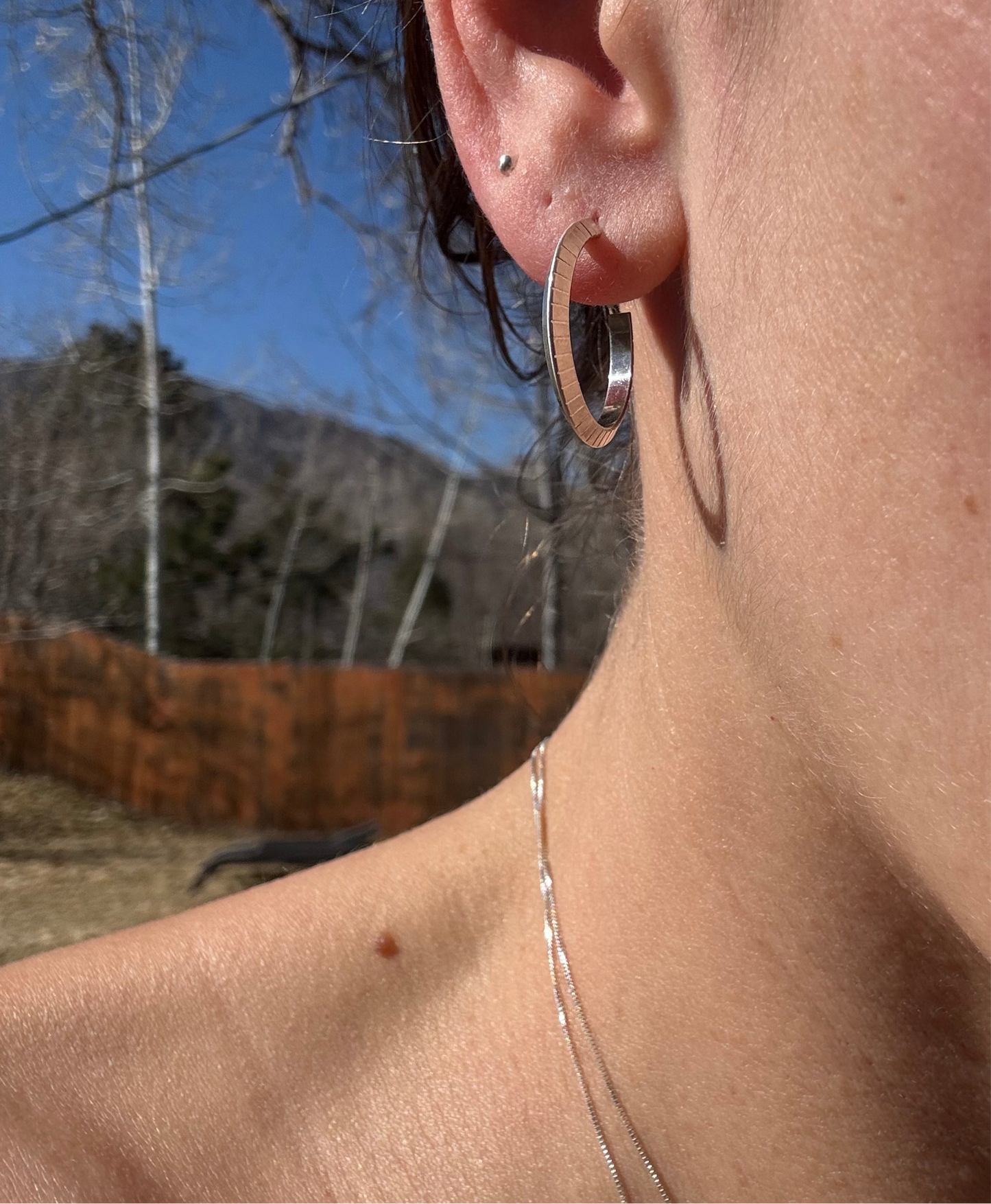 Arête Narrow Hoop Earrings | Silver