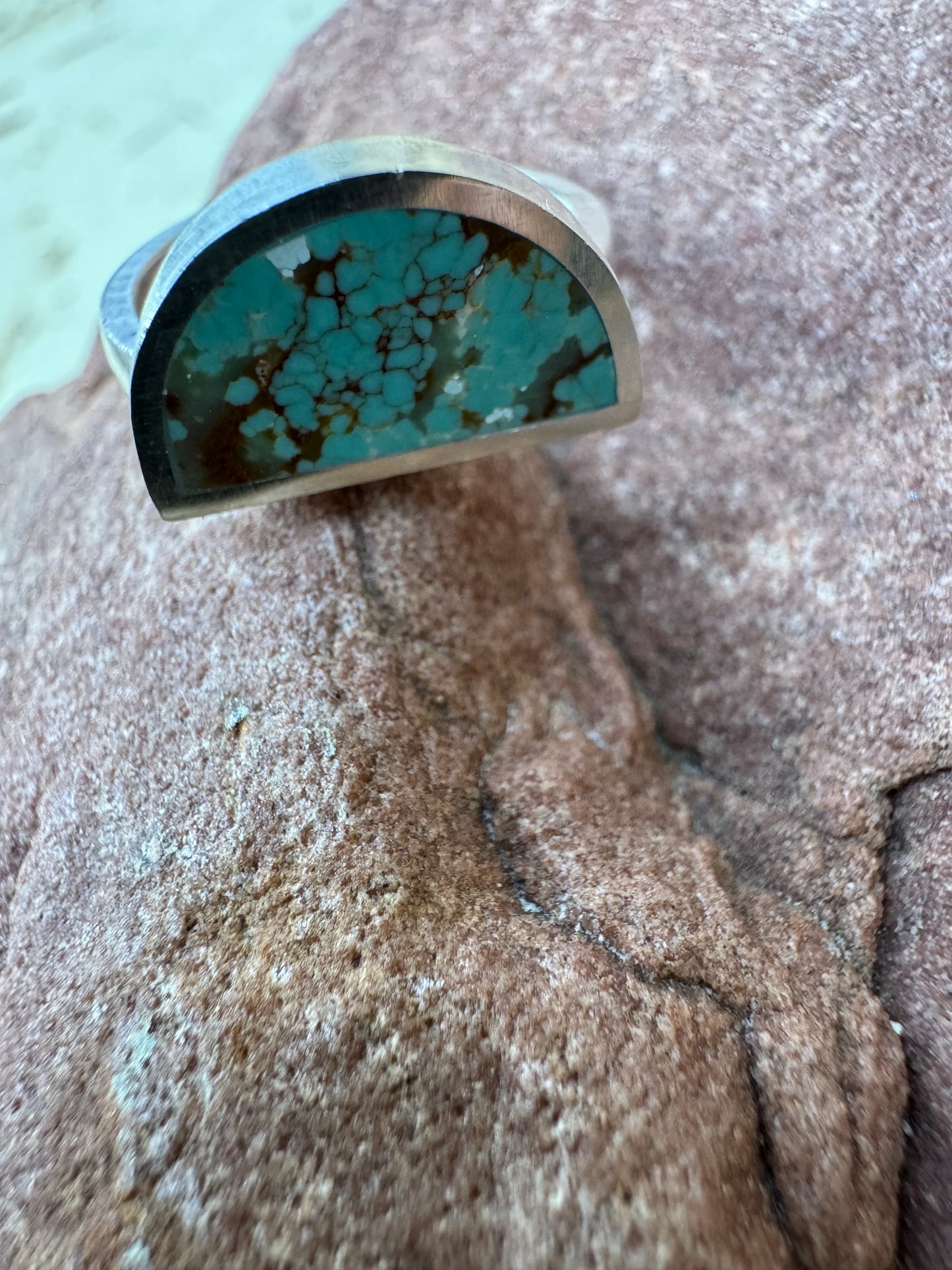 Arc Ring | Silver | Number 8 Turquoise