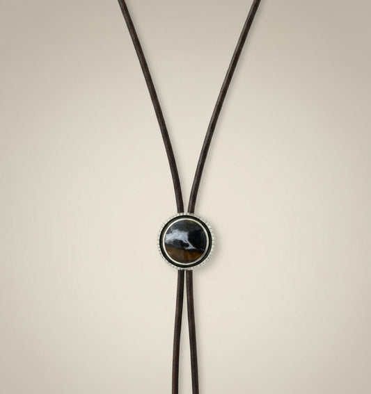 Bolo Tie | Silver | Agate