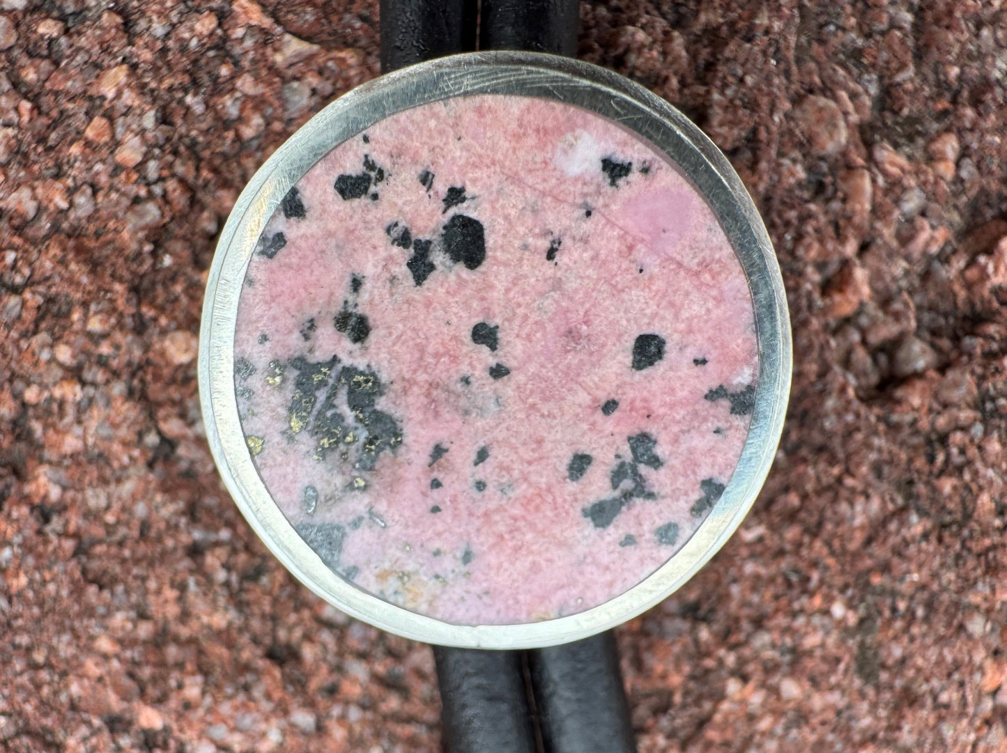 Bolo Tie | Silver | Rhodonite