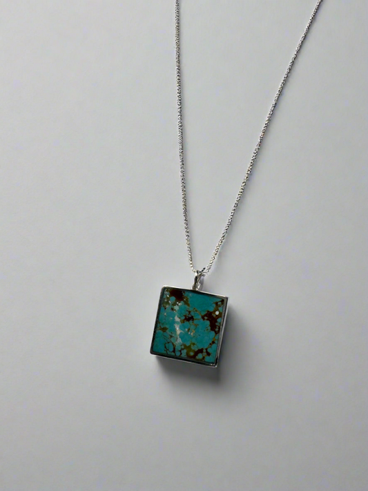 Mesa Necklace |Silver | Number 8 Turquoise