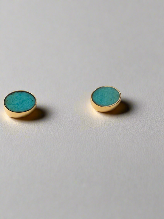 Caldera Studs | 14k Gold | Kingman Turquoise