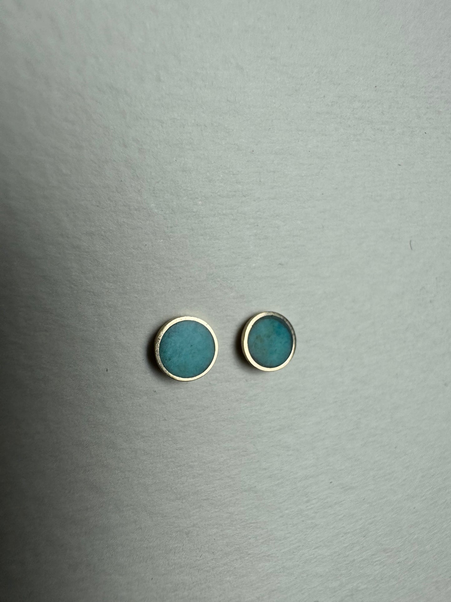 Eclipse Mini Studs | 10k Gold |Turquoise