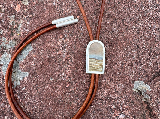 Bolo Tie | Silver | Picture Jasper