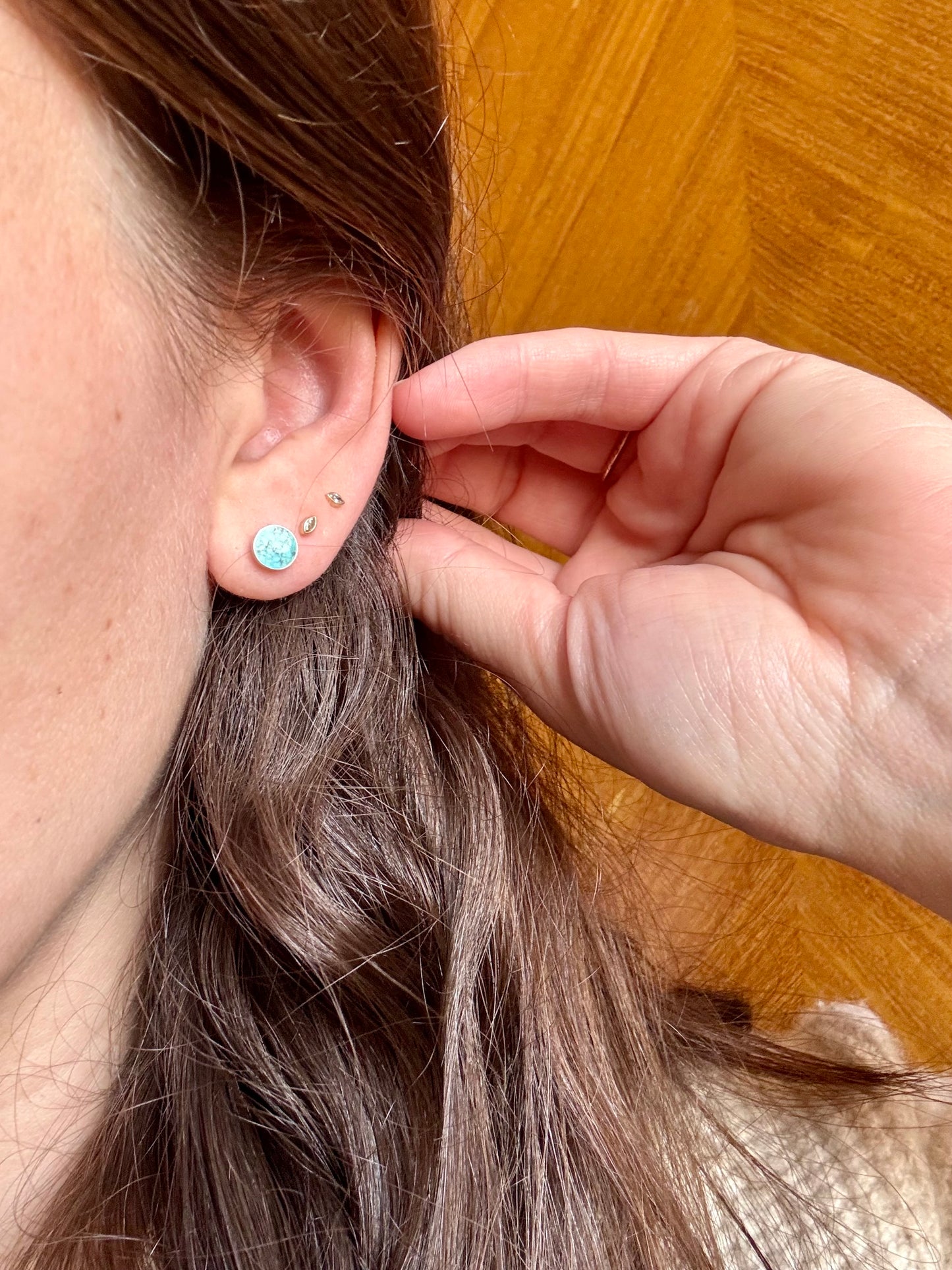 Eclipse Studs | Silver | Number 8 Turquoise