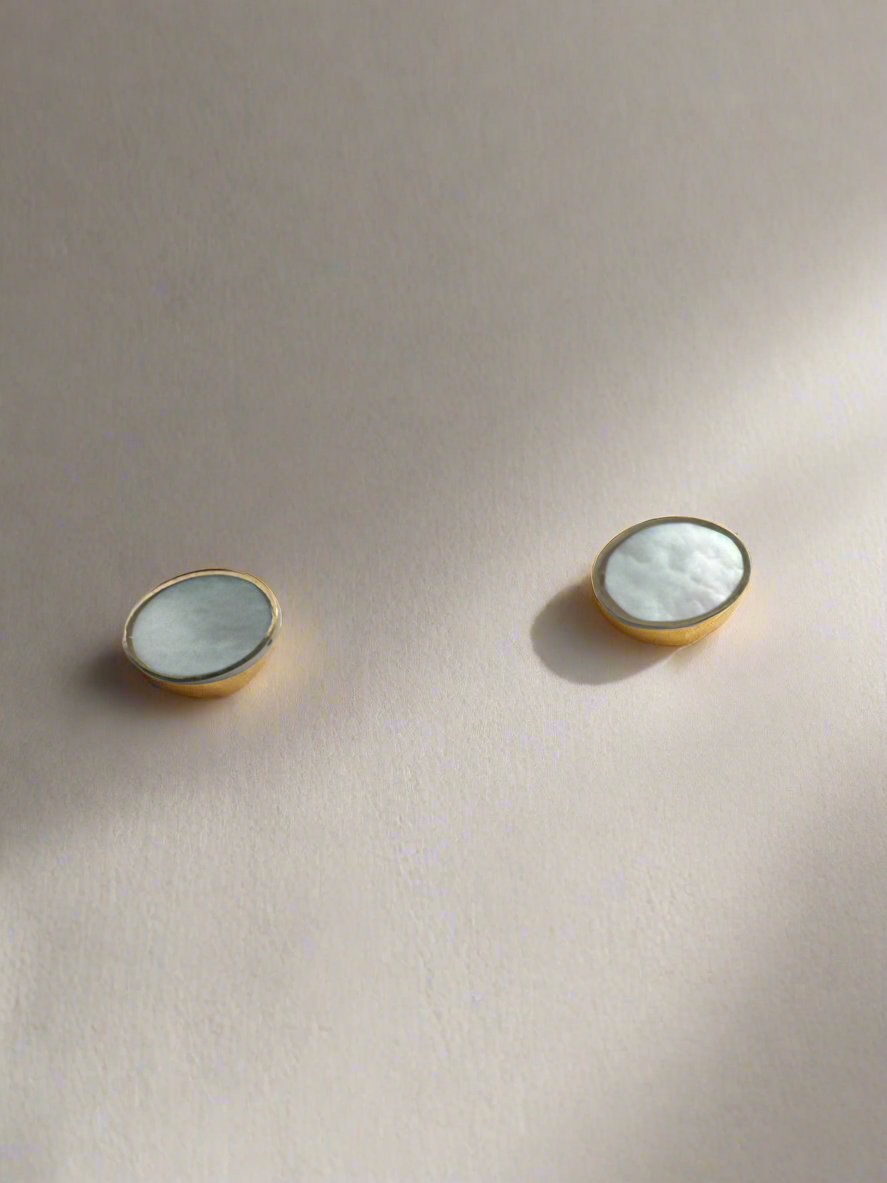 Caldera Studs | 14k Gold | Mother of Pearl